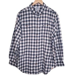 Carhartt Relaxed Fit Plaid Flannel Long Sleeve Button Down Shirt XL Tall